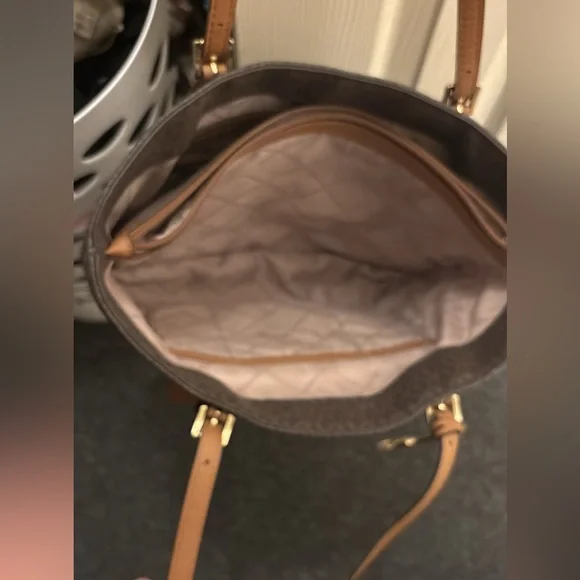 Michael Kors Dark Brown and Tan Tote - Picture 7 of 8